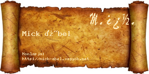 Mick Ábel névjegykártya