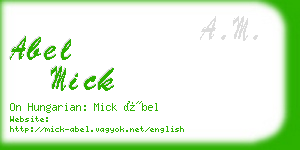 abel mick business card